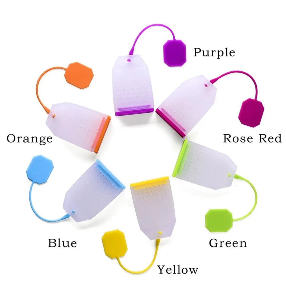 Silicone Tea Strainer Reusable Food Grade Tea Infuser for Teapot Teacup Mugs Long Handle Easy Open Close Yellow
