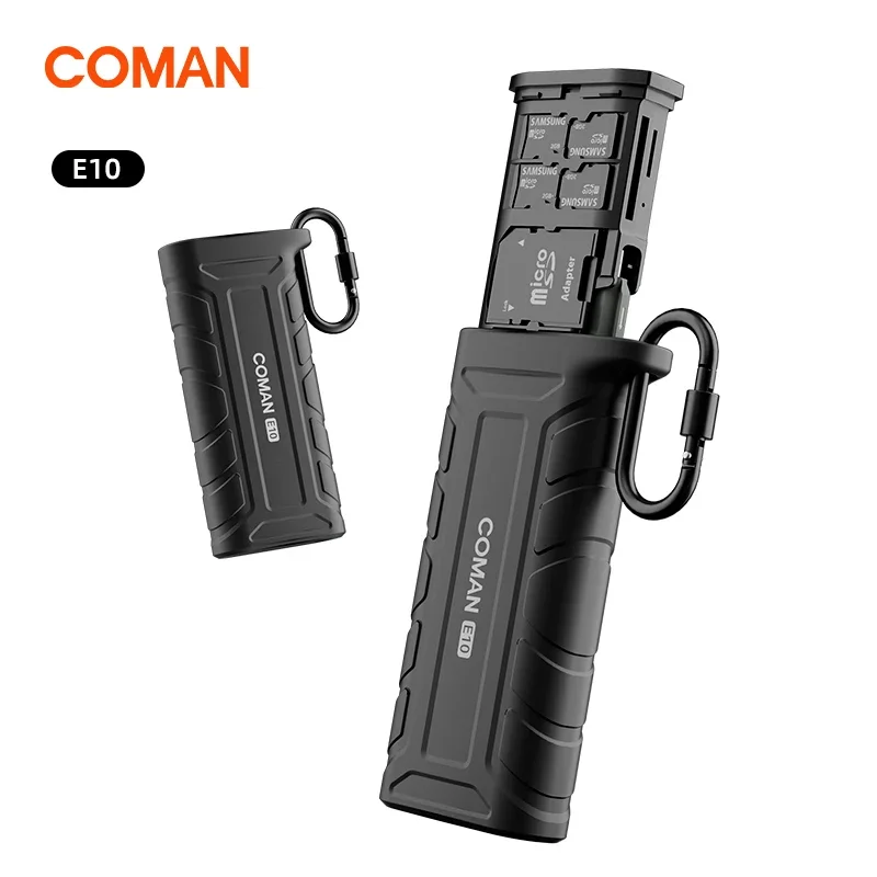 COMAN E10 Card Reader USB 3.1 Type C Adapter Memory Card Case StorageBox Waterproof SD TF High Speed Tool Box