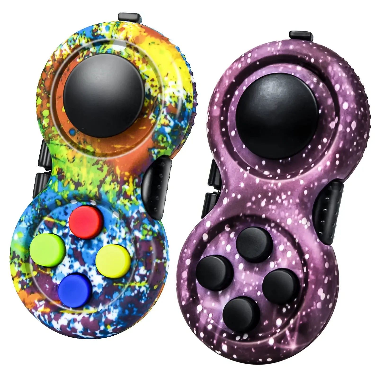 Original Fidget Toy Game,Rubber classical Controller Fidget Toy with 8-Fidget Function and Lanyard,Excellent for Relieve Stress