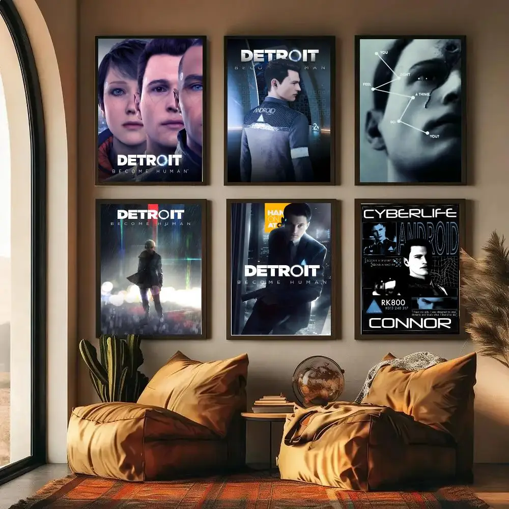 D-Detroit B-Become H-Human Poster High-definition Waterproof Poster Stickers, Suitable For Bedroom, Living Room, Home Decoration
