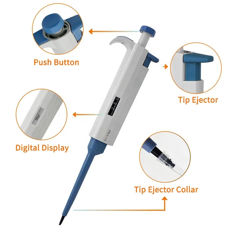 0.1 To 10ml Autoclavable 50 Ultransfer Single Channel Electronic Pipette Micropipette