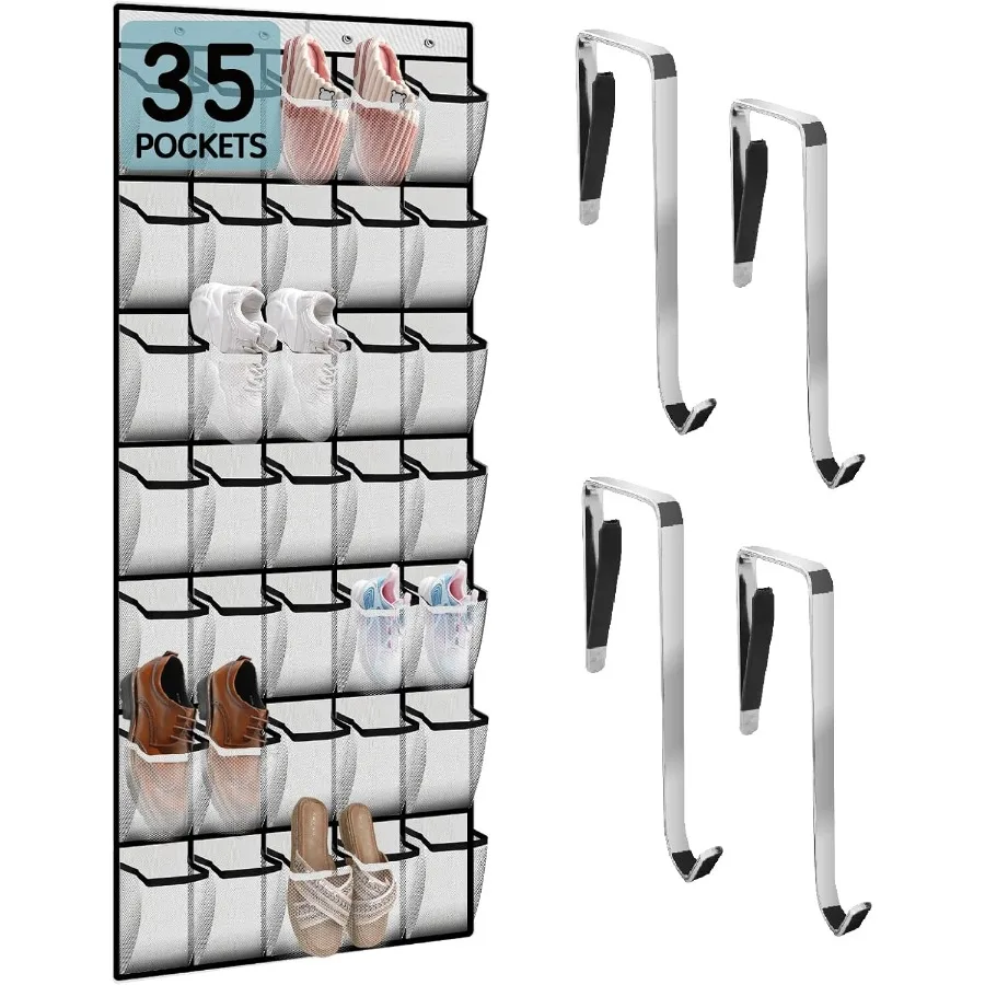 

35, отделение над дверью для хранения, дышащий сетчатый подвесной органайзер с большими карманами, компактный дизайн для мужчин и женщин F