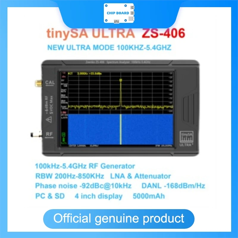 

ZS-406 Hand held tiny Spectrum analyzer tinySA ULTRA PLUS 4" display battery 5000mAh 900MHz-5.4GHz
