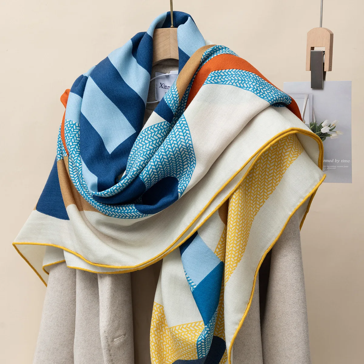 

High quality silk wool scarf women's winter warmth thin silk wool shawl cashmere scarf