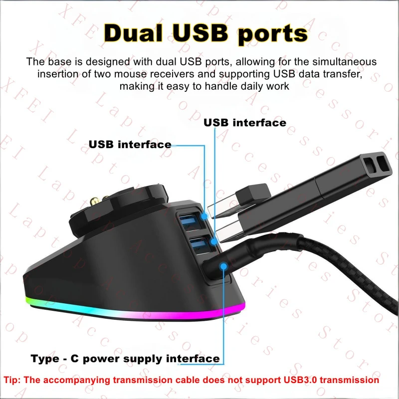 D  Mouse Charging Base For Logitech G502 X/G703/G903/GPW Mouse Charging Dock