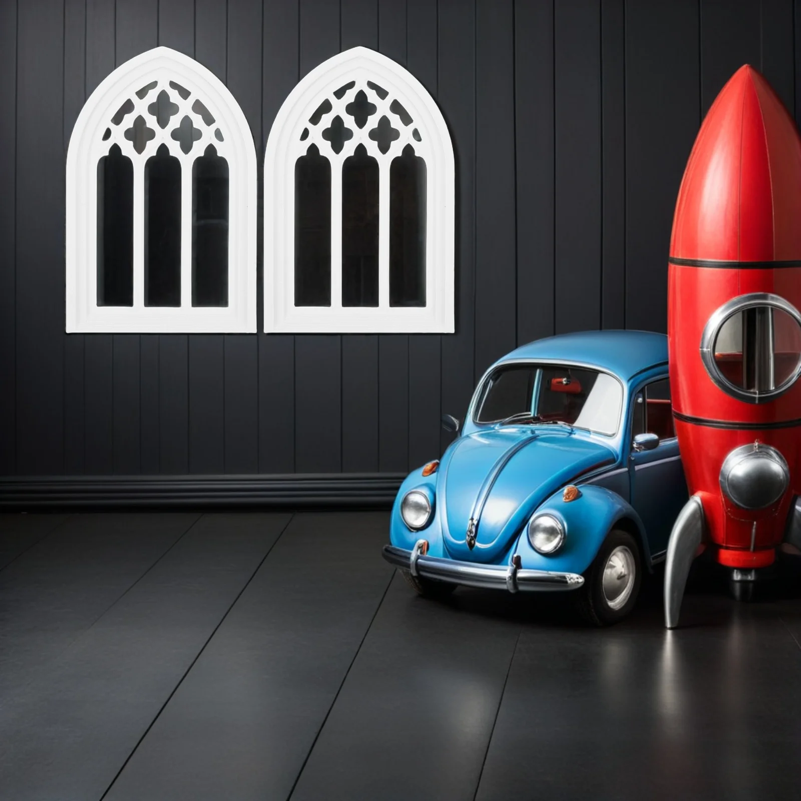 

2Pcs Easy Install Miniature House Window European Style for Tiny Dollhouse Furniture and Decor Miniature Dollhouse Furniture