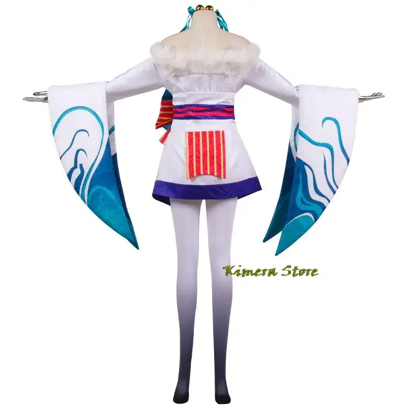 

HN8 LOL Spirit Blossom White Ahri Cosplay The Nine-Tailed Fox Outfits Games Cosplay Costumes)4Dc