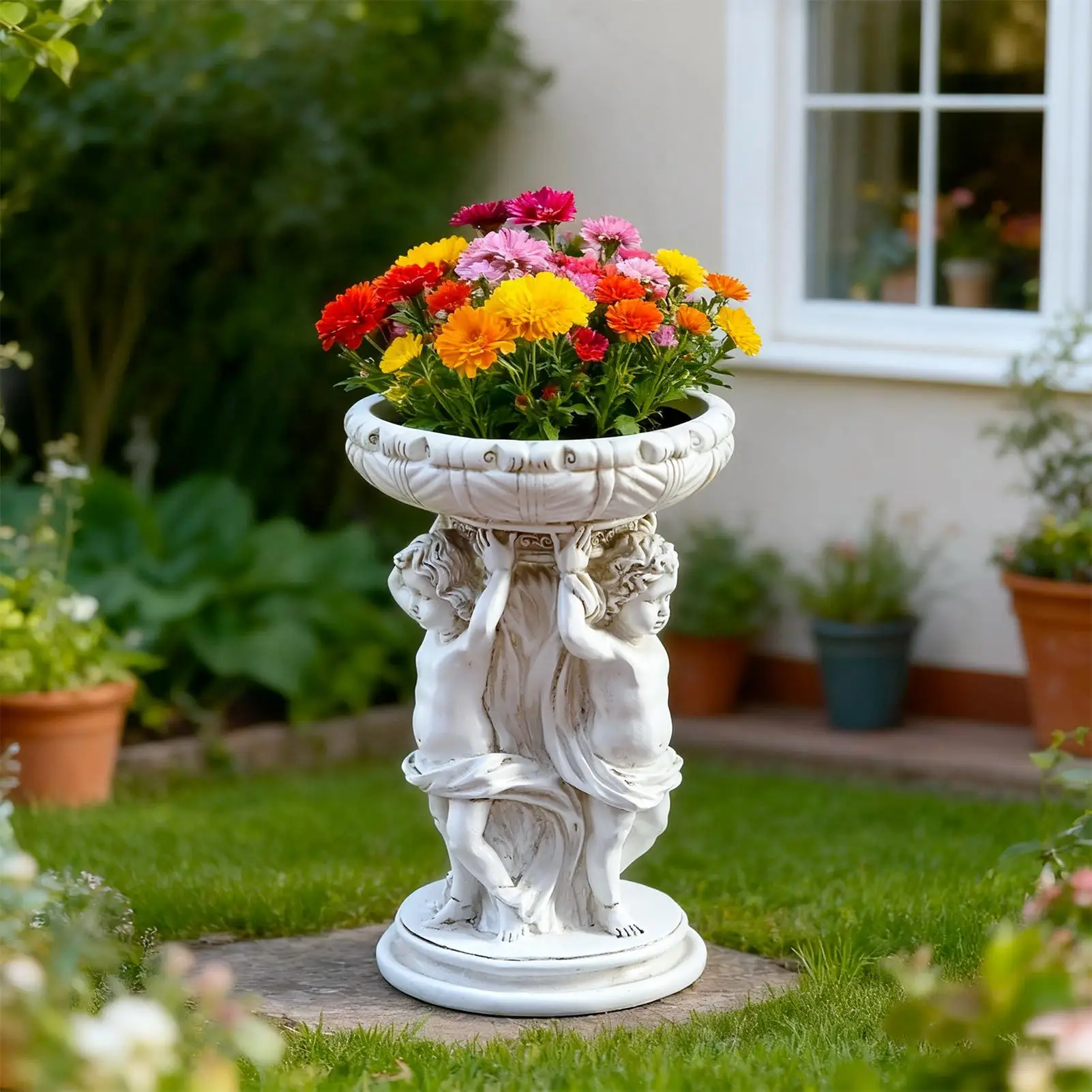 

Pots For Plants Angel Sculpture Resin Retro Decor Vintage Decorative Flower Pots Outdoor For Outdoor Yard Patio Garden Porch