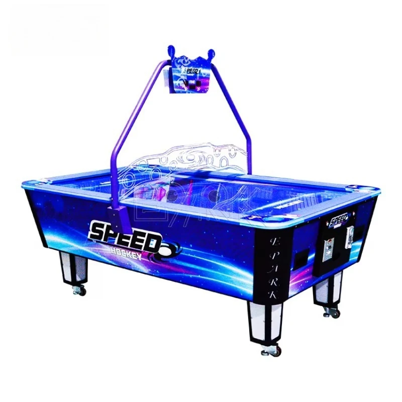 Coin-operated, air hockey table game console