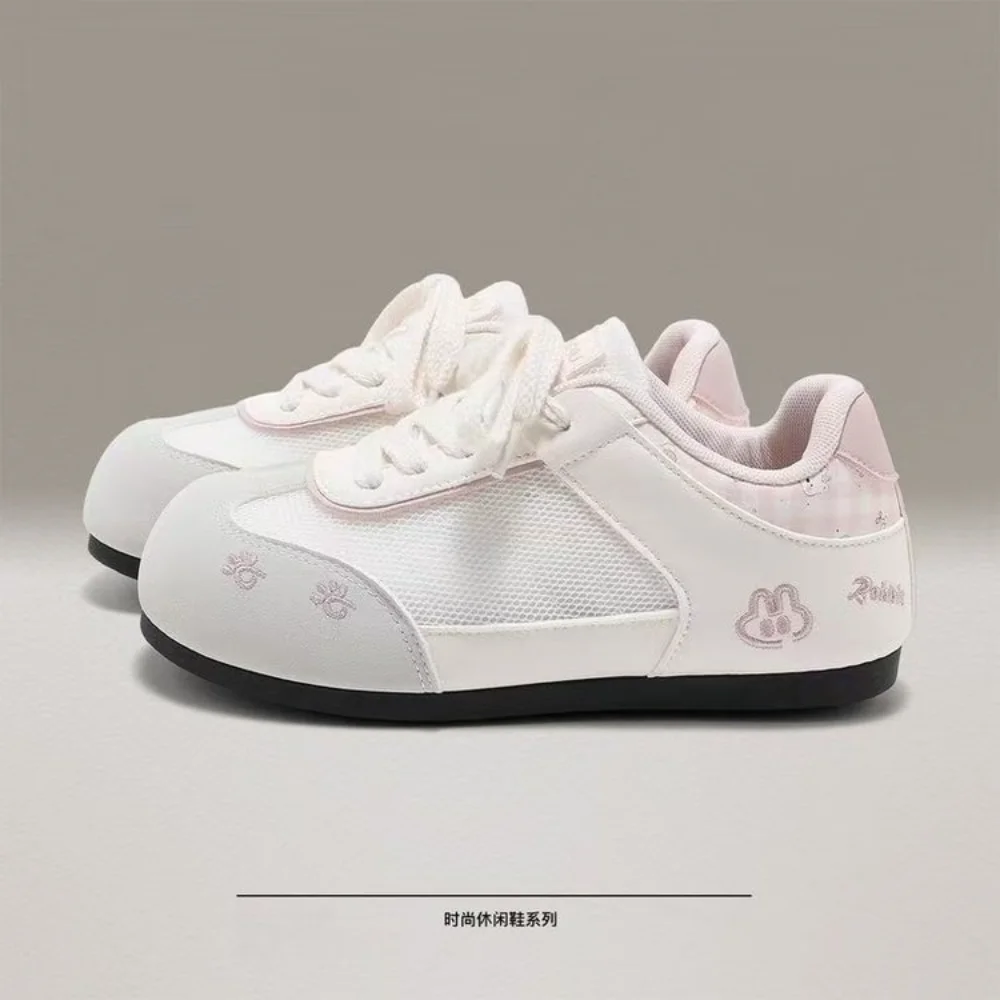 Kawaii Bunny Embroidery Women's Sneakers Breathable Mesh Round Toe Casual Walking Shoes - view 2