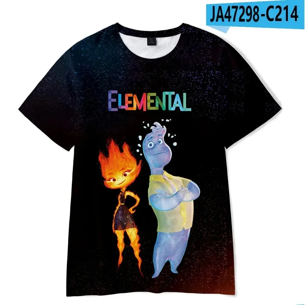 Elemental Anime T-Shirt Clothing 3d Print Children Adult Disney Cartoon Short Sleeve Shirts Cute Tee Boys Girls Soft Clothes