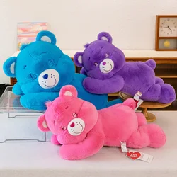 Genuine 50/70cm Carebear Plush Toy Pillow Rainbow Bear Lying Down Bear Doll Children's Doll Birthday Gift