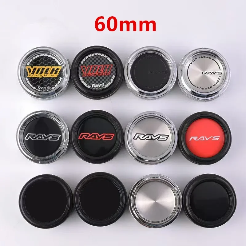 4pcs 60mm Volk Rays Wheel Center Caps Hub Car Rims Replace Dust-proof Alloy Cover Hubcaps Auto Styling Accessories