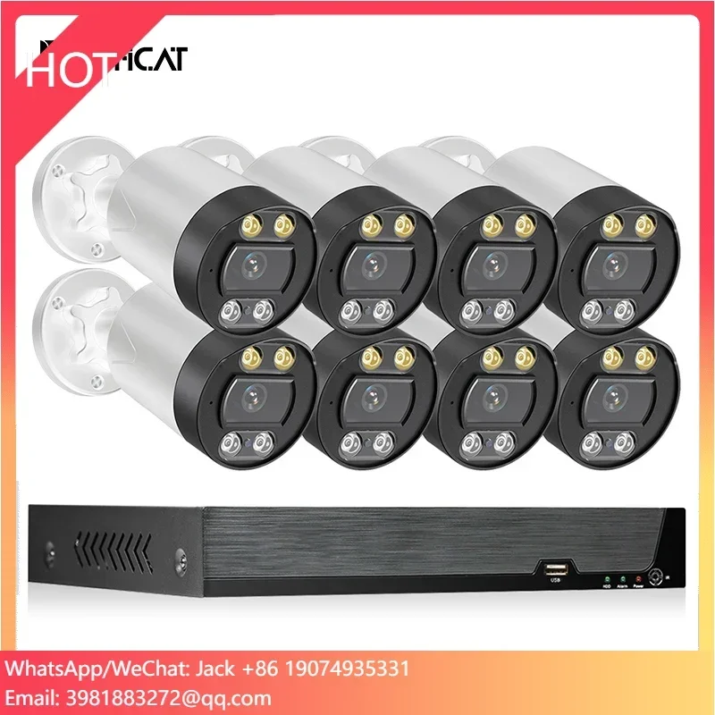 Ao ar livre 1080p 8mp 5mp 3mp 8ch conjunto de segurança 4k nvr kit câmera vigilância vídeo 4 canais cctv sistema câmera segurança