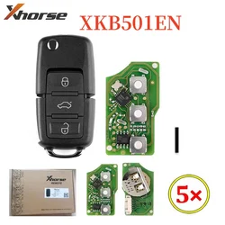 1-5pcs/lot XHORSE XKB520EN IS XKB501EN Wired Universal Remote Key for Volkswagen B5 3 Buttons for VVDI Key Tool English Version
