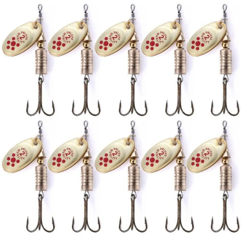 10Pcs 6.7cm 7g Spinner Spoon Metal Bait Spoon Baits for Bass Trout Perch Pike Rotating  Fishing Lure Sequins Crankbait