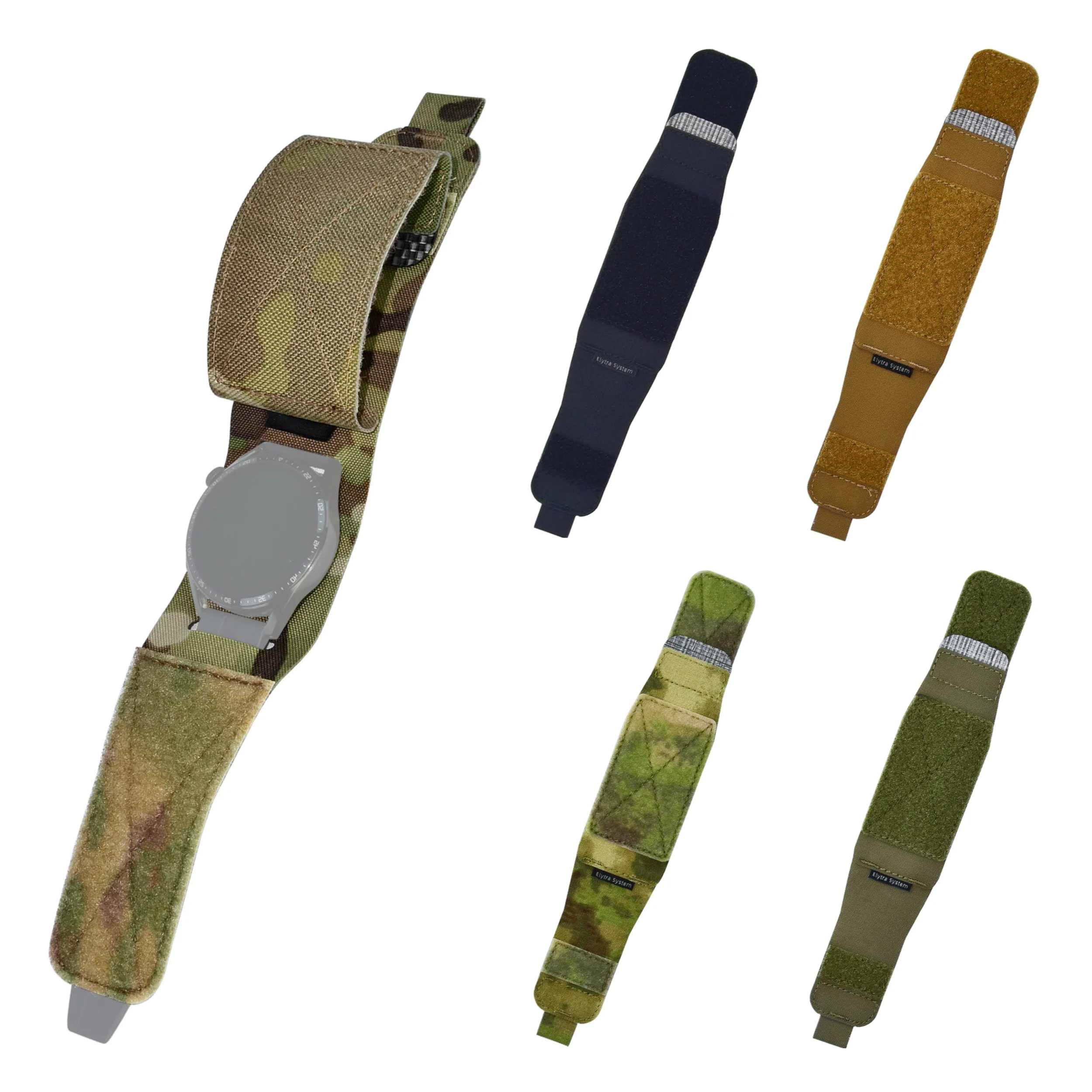 Bracelet de montre de Style tactique en Nylon avec rabat de couverture Smartwatch Compatible pour hommes femmes bracelets de montre de chasse en plein air