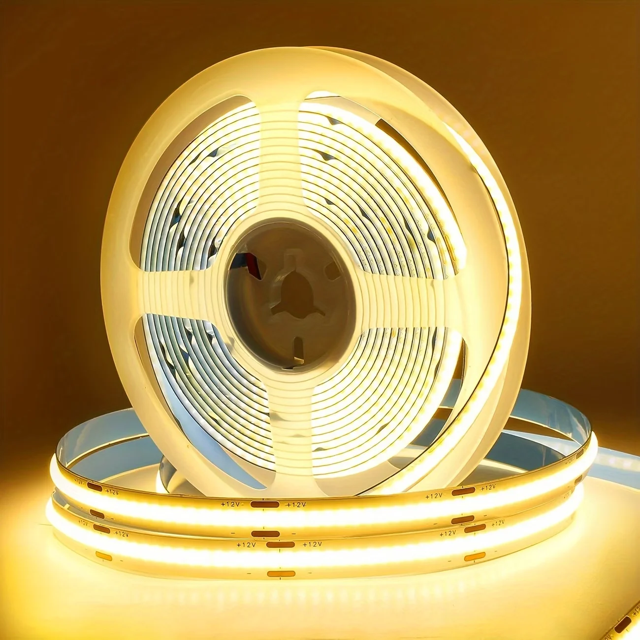 COB LED Strip Light 8mm 12V Flexible Strip Warm White/Cool White Self-Adhesive Strip, Suitable for Indoor Decorative Lighting