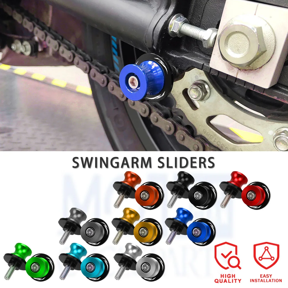 

Motorcycle Swingarm Spools M6 Rear Stand Screws Sliders For Yamaha YZF R1 1999-2023 2003 2004 2005 2006 2007 2008 2009 2010