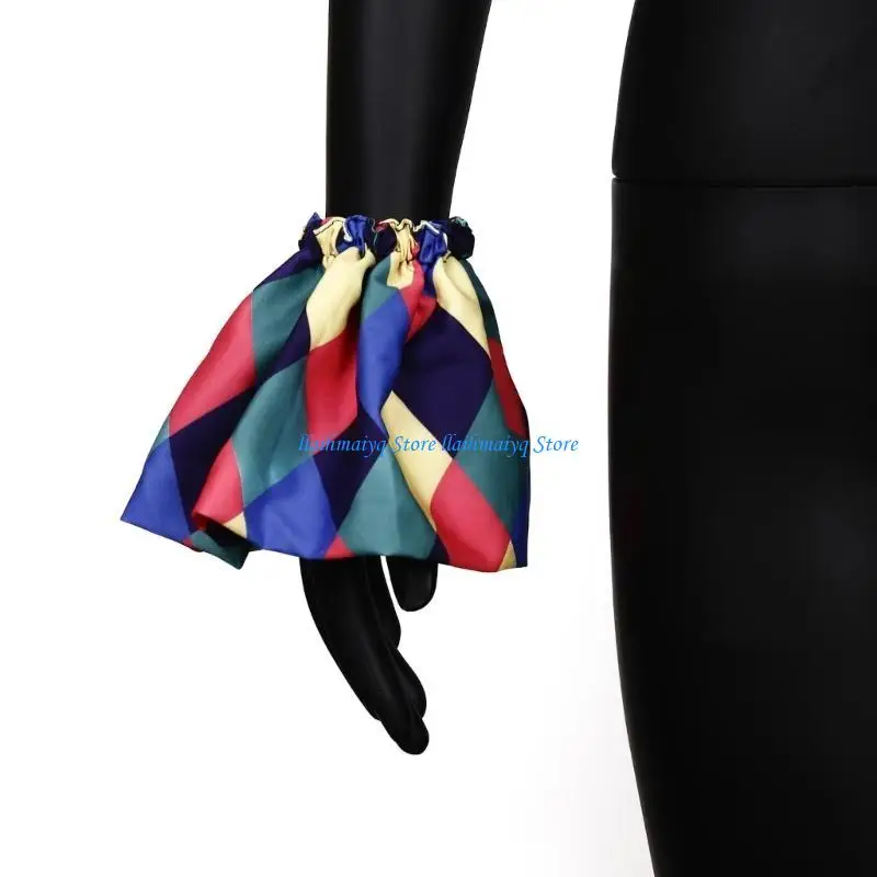573B Professional Halloween Clown Attires Set with Detachable Faux Collar and Sleeves Wrist Cuffs For Stage Performances