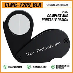 Dichroscope For Gem Pocket-size Diffraction Spectroscope 21mm Lens Diameter White Light Foldable Design Clear Lens Gem Tools