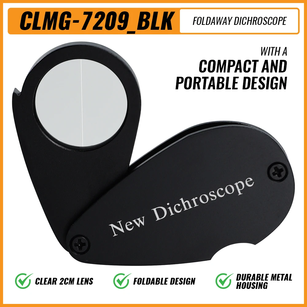 New Pocket-size Dichroscope Jewelry Testing 21mm Lens Diameter White Light Foldable Design Clear Lens Gemological Testing