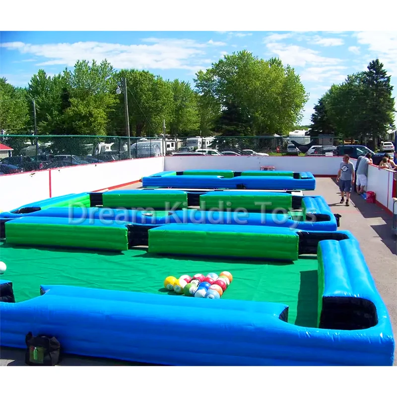 PVC Inflatable Sports Billiard Table Bounce Play Zone Ground Bouncy Game Arena Ball Pit Playing Pitch Pool for Rental