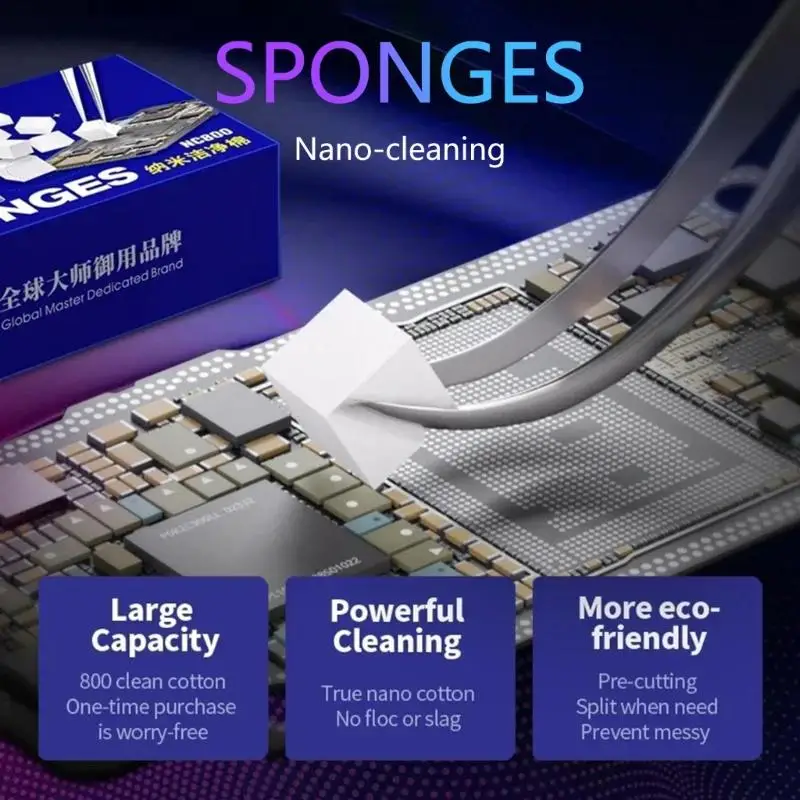 652F Multipurpose Digital Gadget Cleaner set Electronics Care Tool NC800 Cleaning Sponge with Tweezer set for Camera Laptop