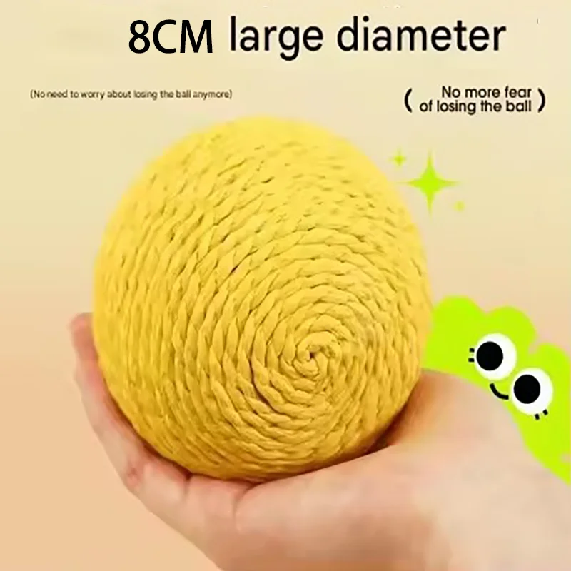 Large Size Sound Making Cat Sisal Ball Toy Durable Bite Resistant Grinding Claw Interactive Kitten Chew Toy Boredom Relief Tease - view 4