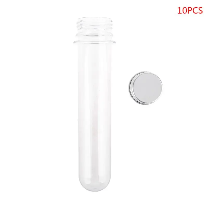 Tubos de ensaio de plástico, transparente e recipiente de armazenamento de doces com tampas de parafuso 40ml, 10 peças