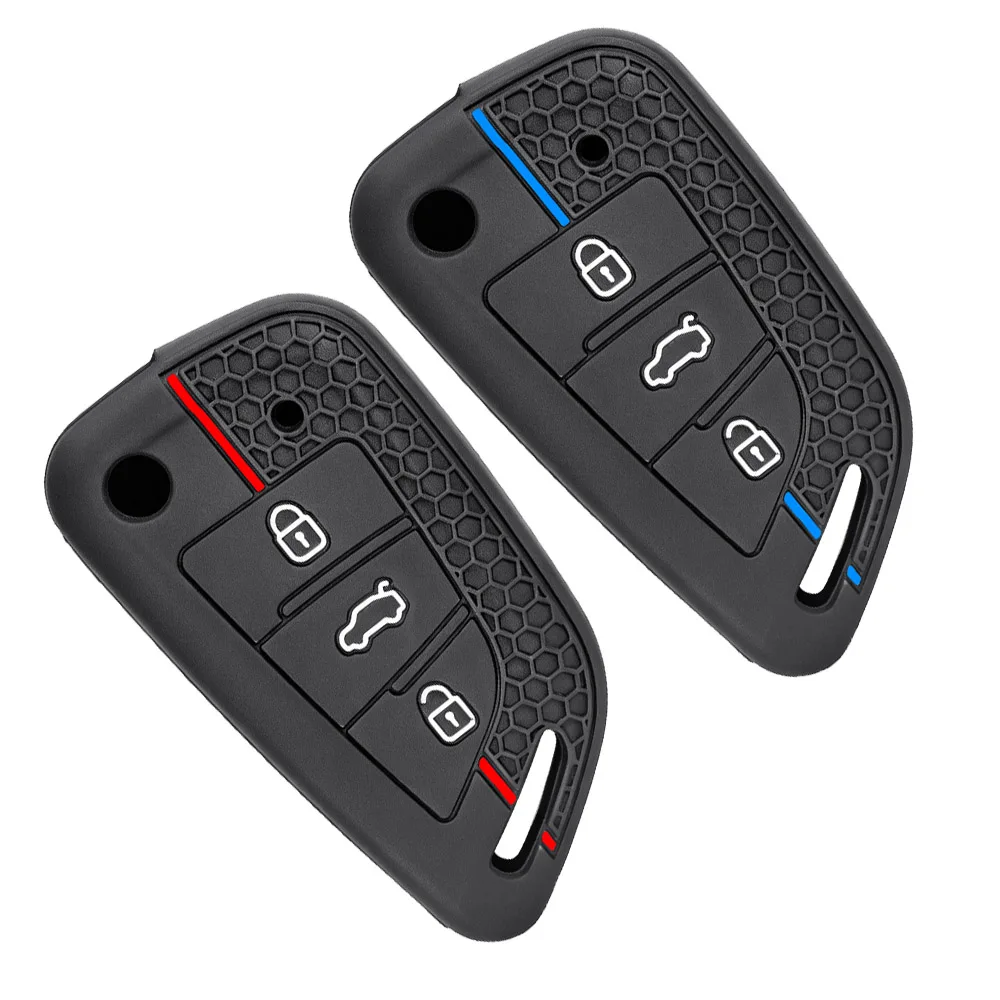 Silicone Car Key Case Bag Soft Remote Cover Protector for Universal 3 Buttons VVDI2 Wire Remote for Xhorse MINI Programmer VVDI