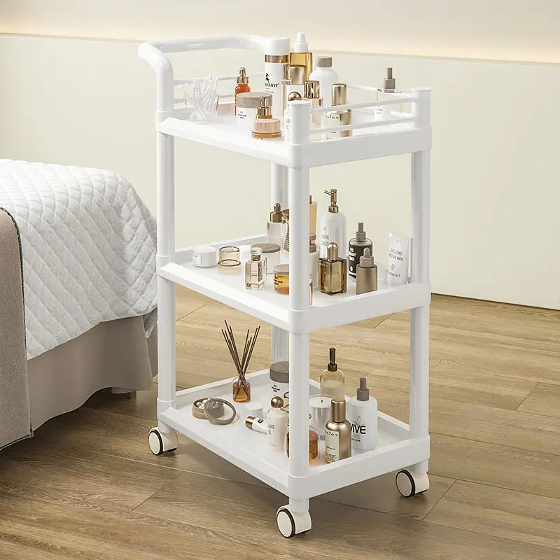 Minimally Modern Beauty Salon Nail Cart Multi-layer Mobile Tool Storage Cart with Drawers Kitchen and Bathroom Storage Rack