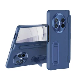 For Huawei Mate X3 X5 Case Luxury Leather Bracket Hinge With Pen Slot Screen Film Folding Protection Shockproof Hard Back Cover