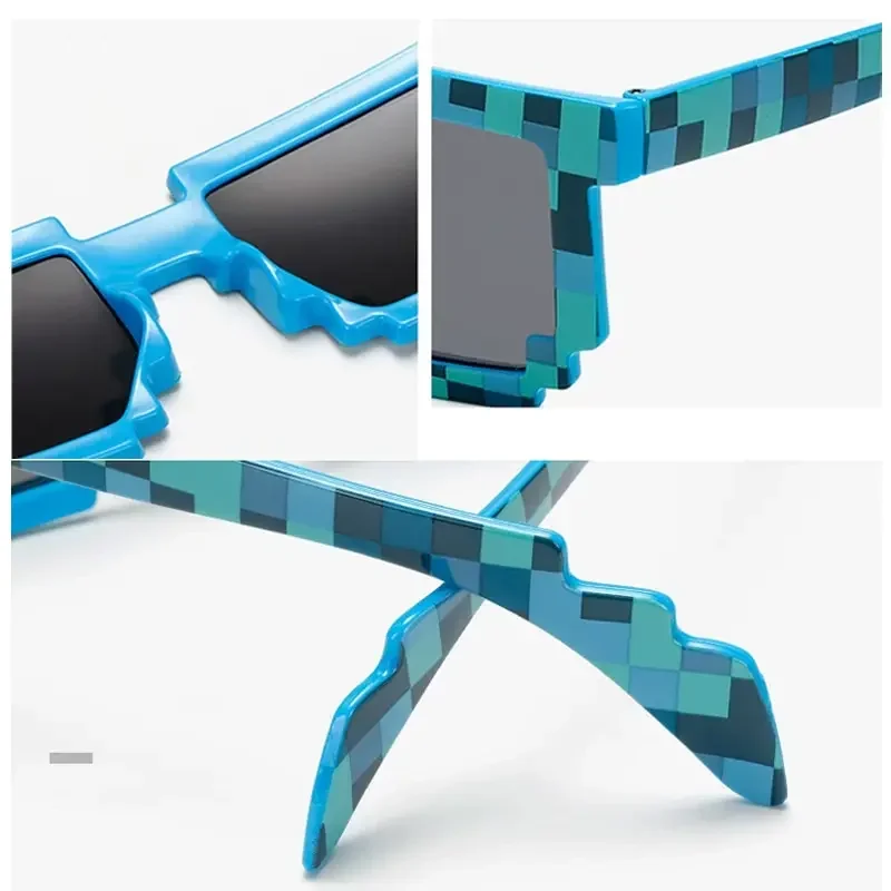 Hot 20 Styles Fashion Sunglasses Kids Cos Play Action Game Toy Minecrafter Square Glasses with EVA Case Toys for Children Gift