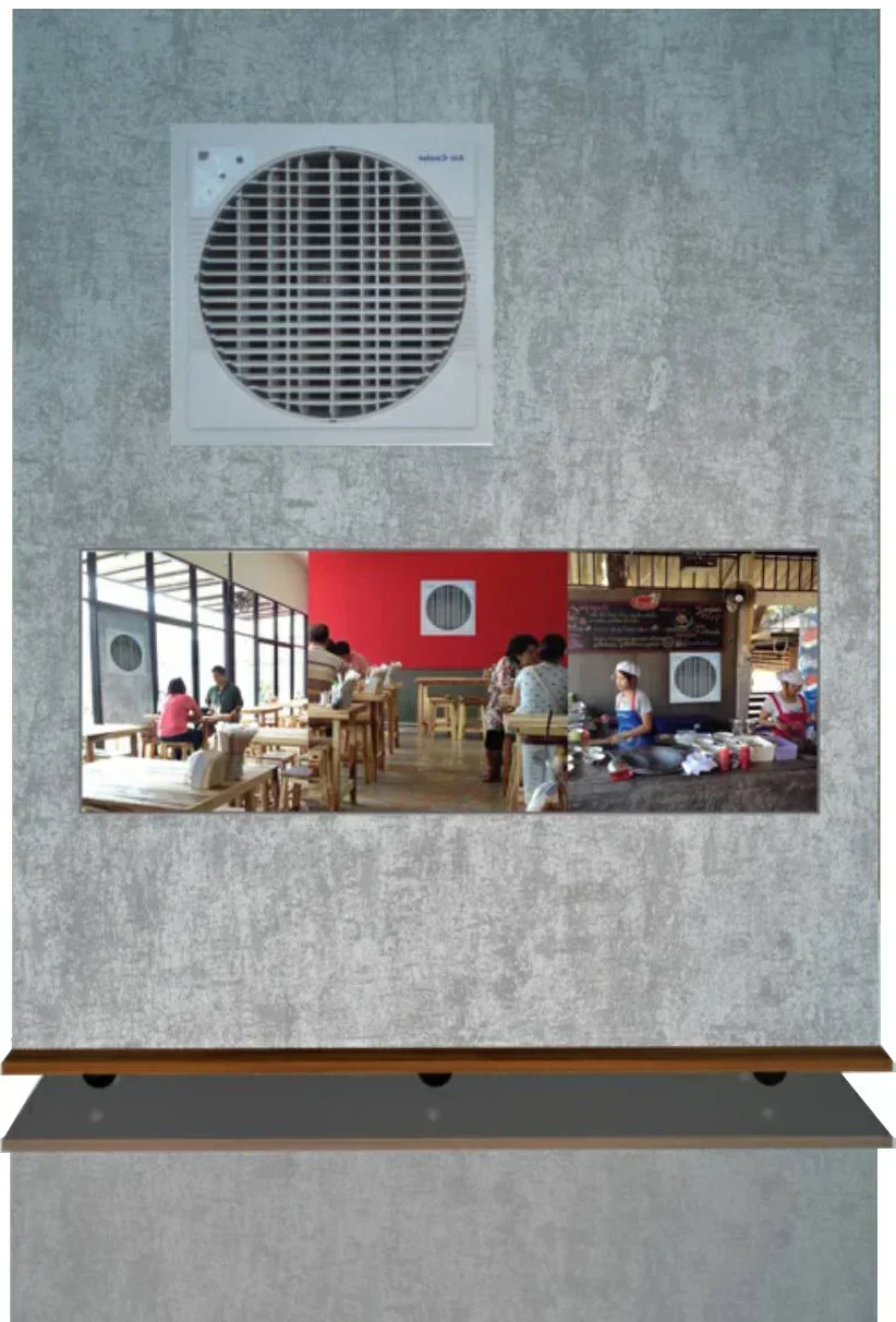 Solar Evaporative Energy Save Air Cooler Wall Mounted Use Water Air Conditioner