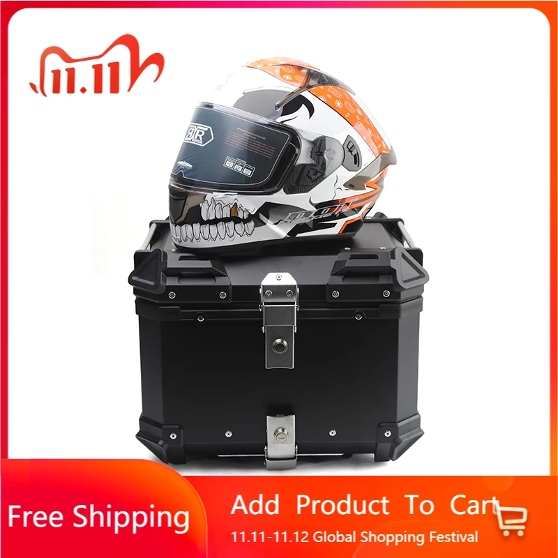 

STLF HKS 45L Carrier Luggage Rear Rack Motorcycle Boxes Bracket Luggage Pannier Alloy Top case Motorcycle Tail Trunk for Box