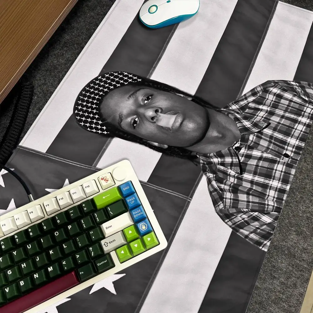 A-Asap R-Rocky Mouse Pad Xxl Computer Large Size Non-slip Gamer Keyboard 90x40cm Art Design HD Deskmat