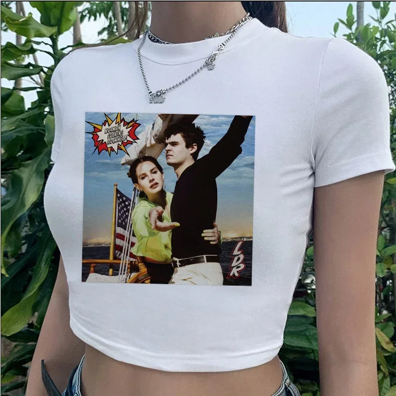 Lana Del Rey Clothes Women Korea Print Kawaii T-shirt Graphic Tees Women White T Shirt Aesthetic Clothes