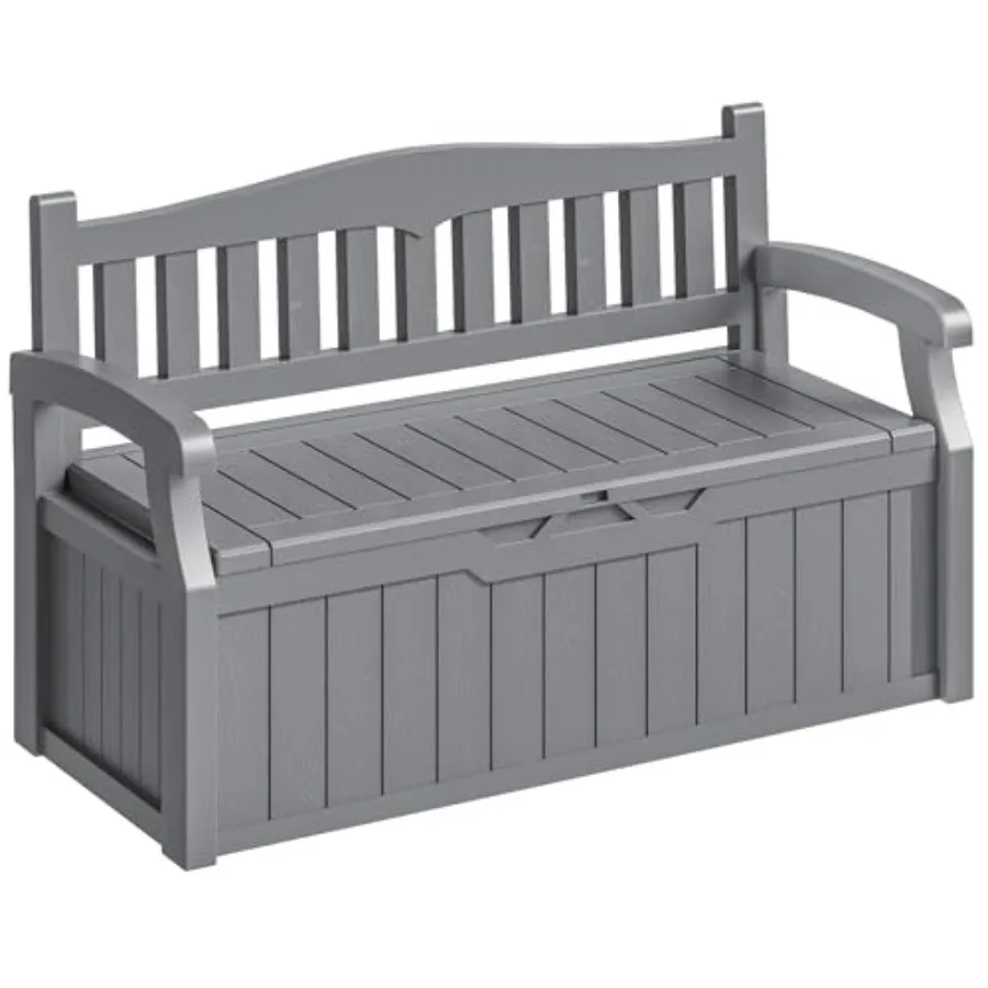 

Запираемая уличная скамейка для хранения вещей на 75 галлонов с водонепроницаемым и устойчивым к ультрафиолетовому излучению, идеально подходящая для мебели для патио, садовых инструментов Cushi