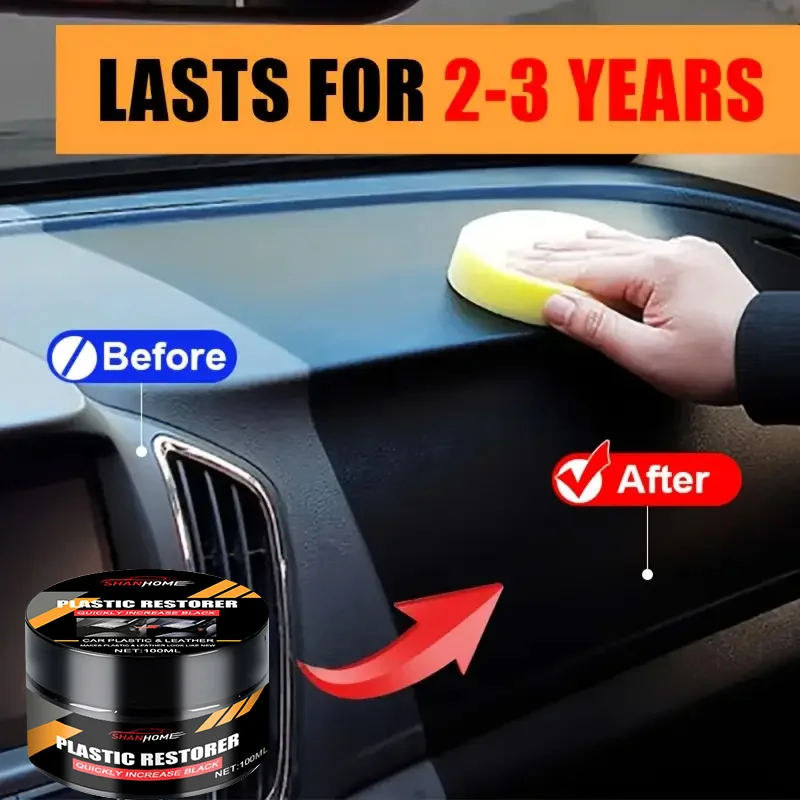 Universal Leather and Plastic Repair Polishing Wax - Automotive interior reconditioning cream for leather/plastic/rubber care