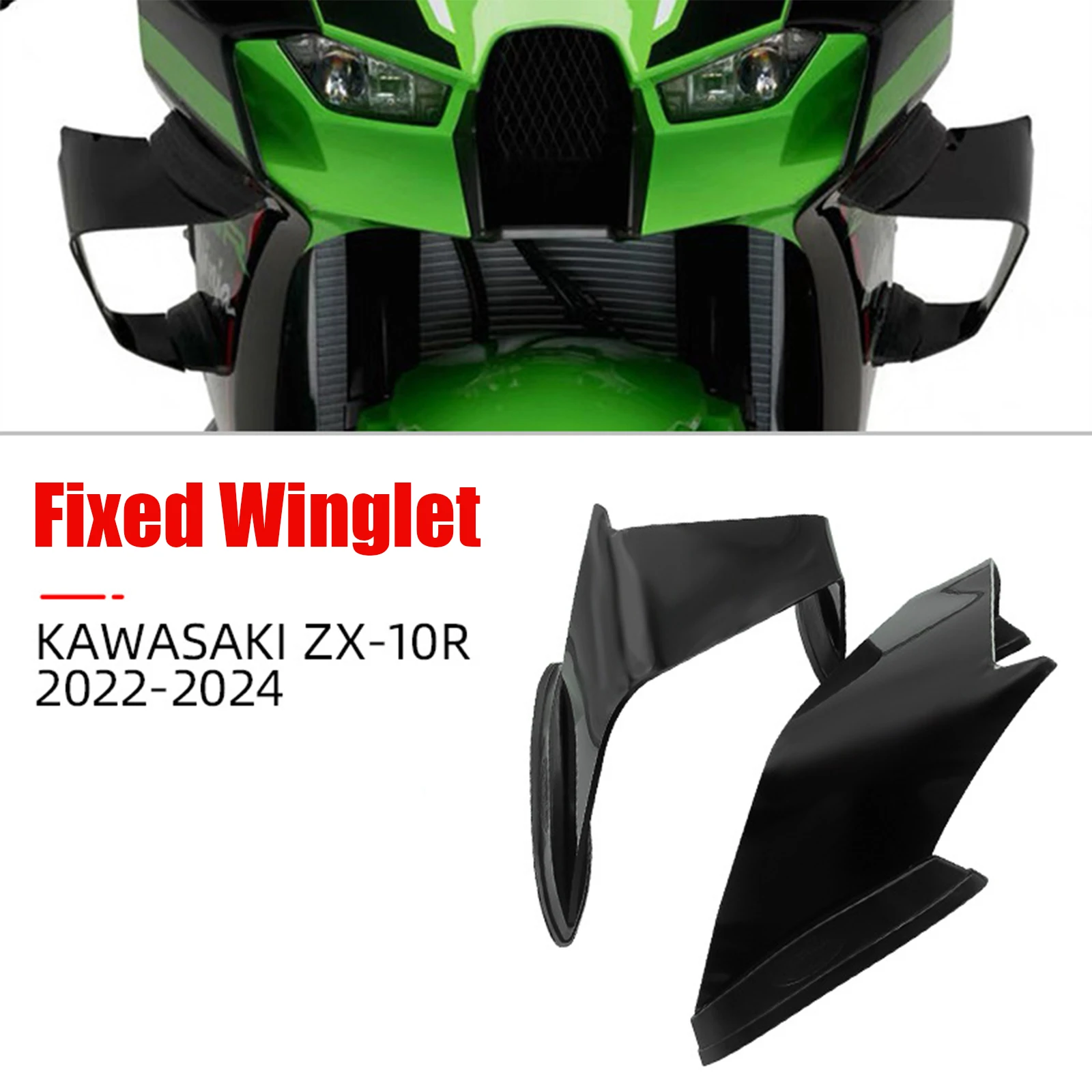 

For KAWASAKI ZX10R ZX-10R zx10r zx-10r 2021-2025 Motorcycle Aerodynamic Fixed Wing High Quality Side Wings Windshield Wings