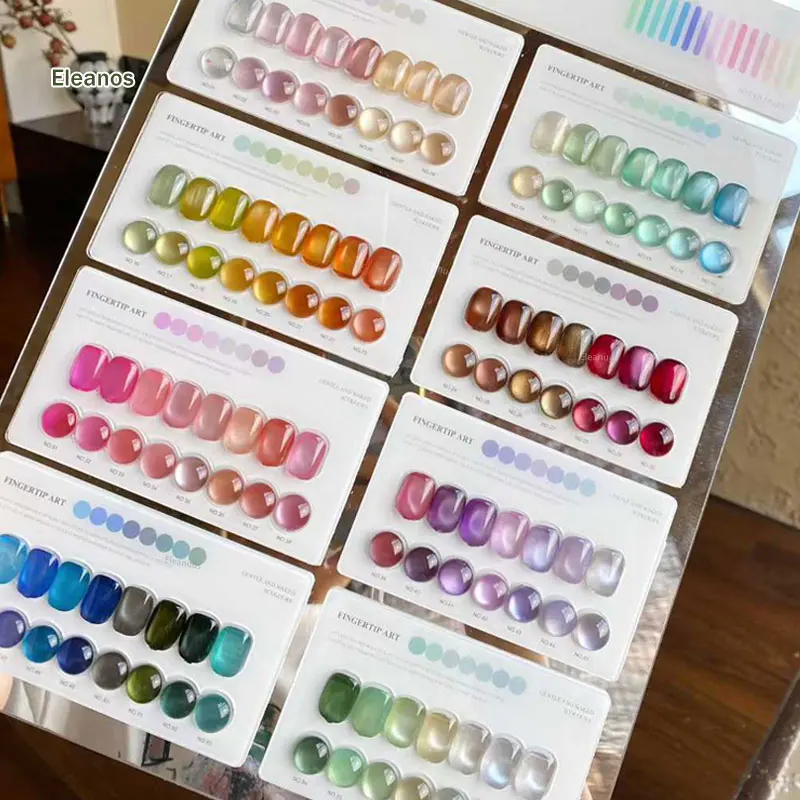Eleanos 60 couleurs cristal gemme Gel magnétique ensemble avec affichage Salon de manucure 2025 offre spéciale Kit d'art des ongles Non toxique UV oeil de chat Gel pour ongles