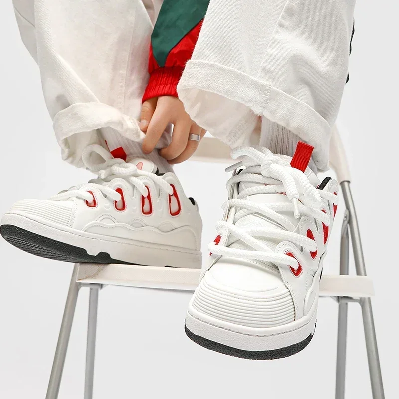 Cotton shoes cream bread shoes ins fashion lovers Hong Kong sports casual board shoes 2024 spring small white shoes