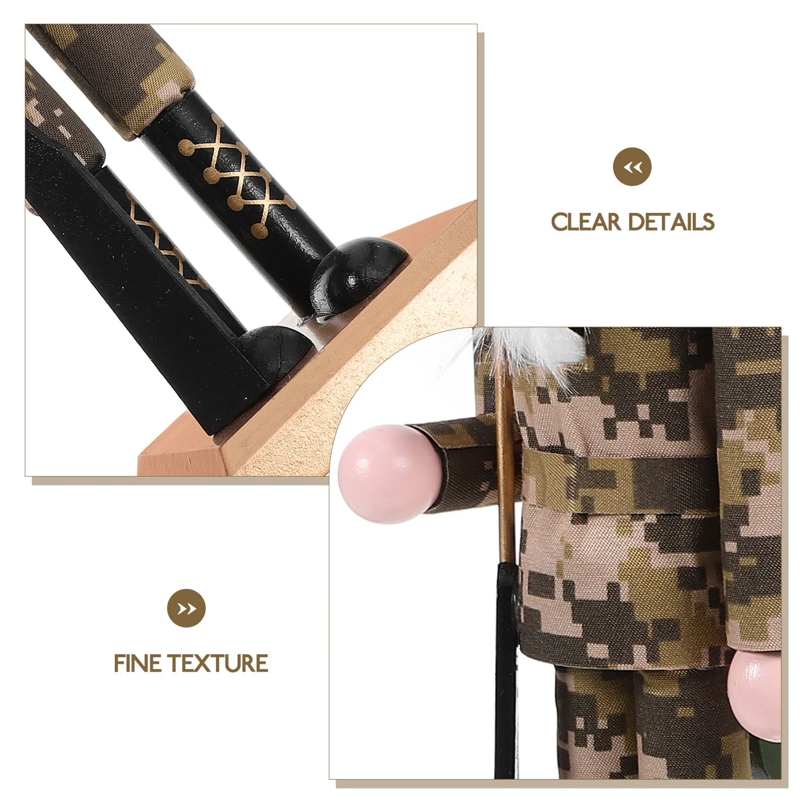 

Camouflage Soldier Nutcracker Christmas Wooden Decoration Figure Craft Ornament Xmas Gift Desktop Living Room Decor