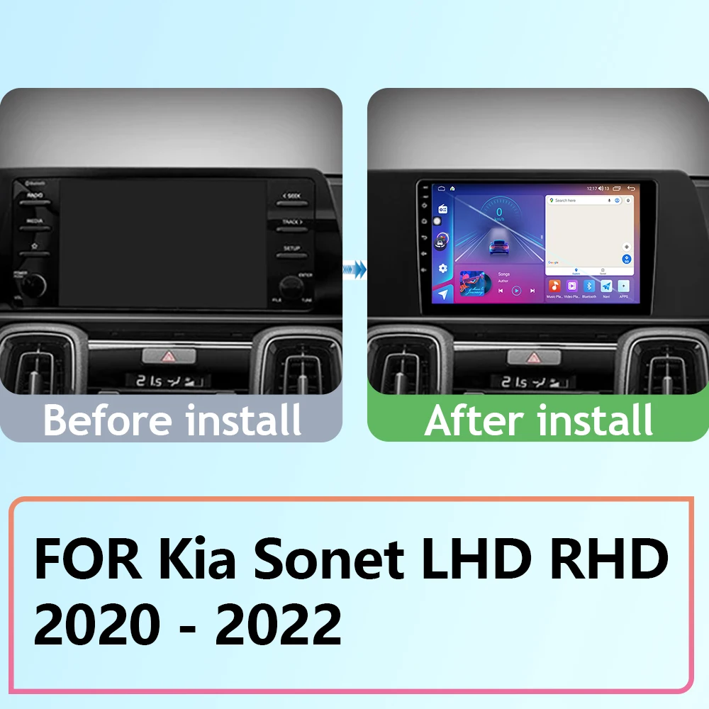 Car Carplay For Kia Sonet LHD RHD 2020 - 2022  Android Auto Radio GPS Navigation Multimedia Stereo Player No 2din DVD 4G WIFI BT