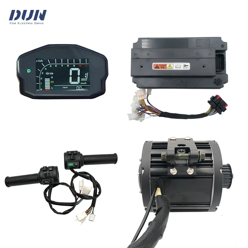 QS138 4KW Mid-Drive PMSM Motor Kits with EM200/2 Controller,DKD Display,Throttle For Dirtybike E-Motorcycle Moped