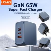 LDNIO GaN 65W USB C Charger 4 Port Compact Wall Charger Power Adapter For MacBook Pro/Air, iPad, iPhone 16 ,Galaxy ,Laptop