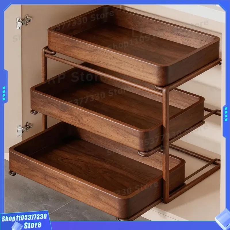 Pull Out Cabinet Organizer Rack For Underwear And Toiletries Storage Basket Layered Sink Drawer Divider Finishing Shelf Unit