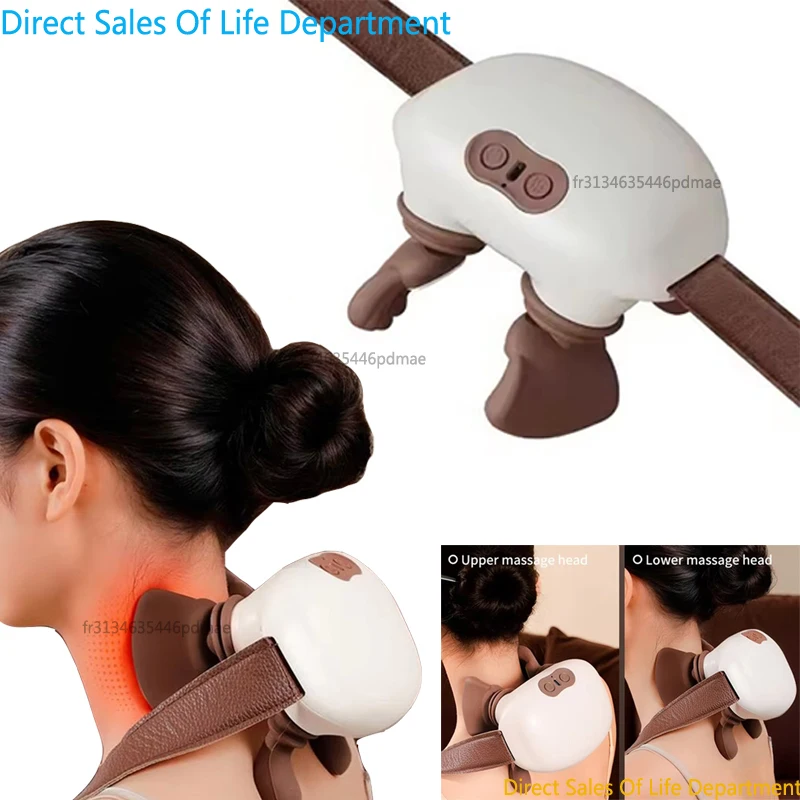 Oreiller de massage musculaire à pétrissage électrique, masseur bionique pour le cou et les épaules, masseur chauffant pour le dos, le cou, la taille, les jambes, le corps, niveau 3 modes, 2026