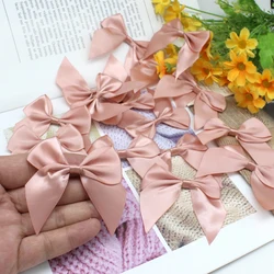 20/50PCS 65*65mm 새틴 리본 활 공예 활 핑크 화이트 작은 꽃 선물 넥타이 웨딩 장식 나비 매듭 DIY 출생 파티